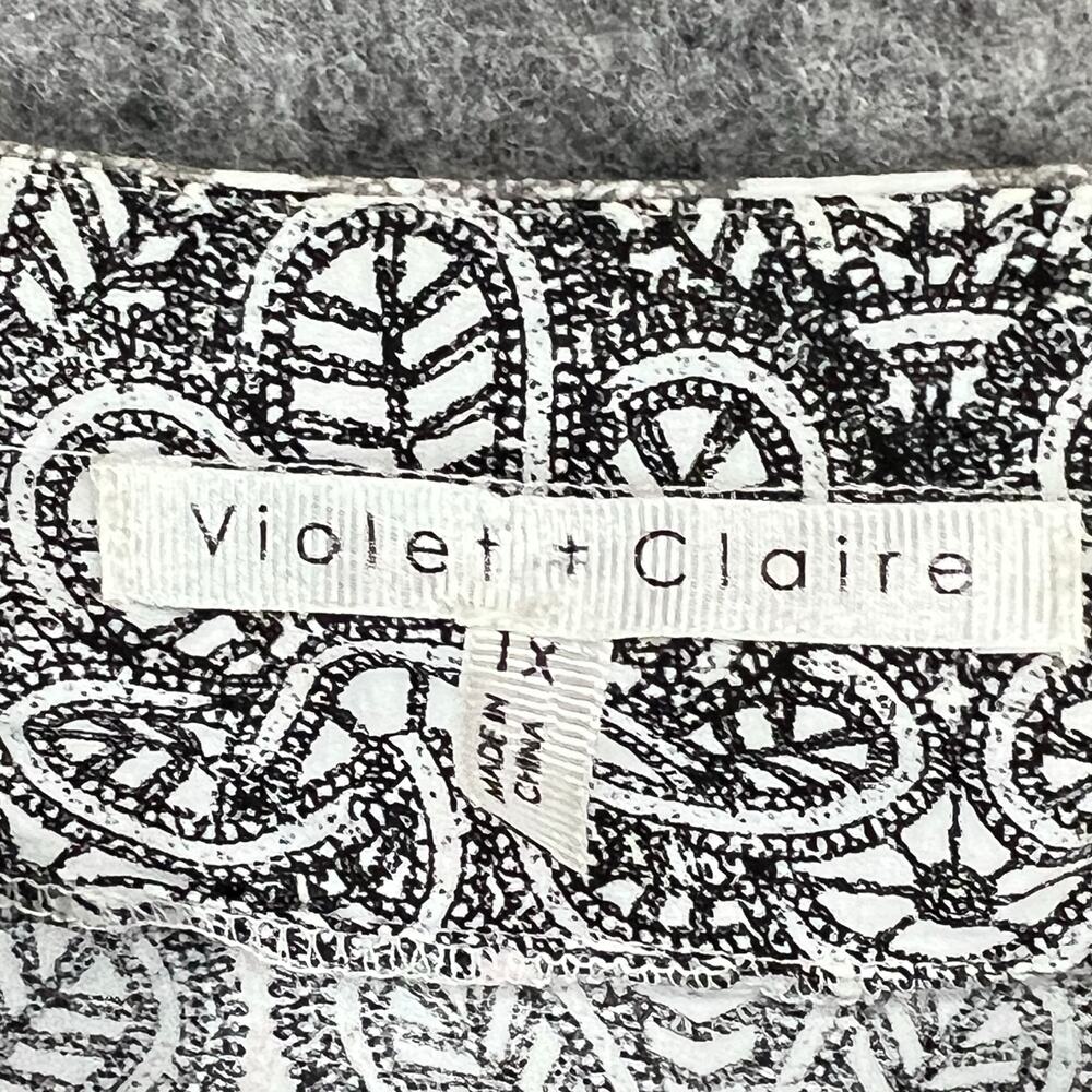 Violet & Claire Blouse Womens 1X Pink Gray Black Floral 3/4 Sleeve Casual Boho - Picture 10 of 13